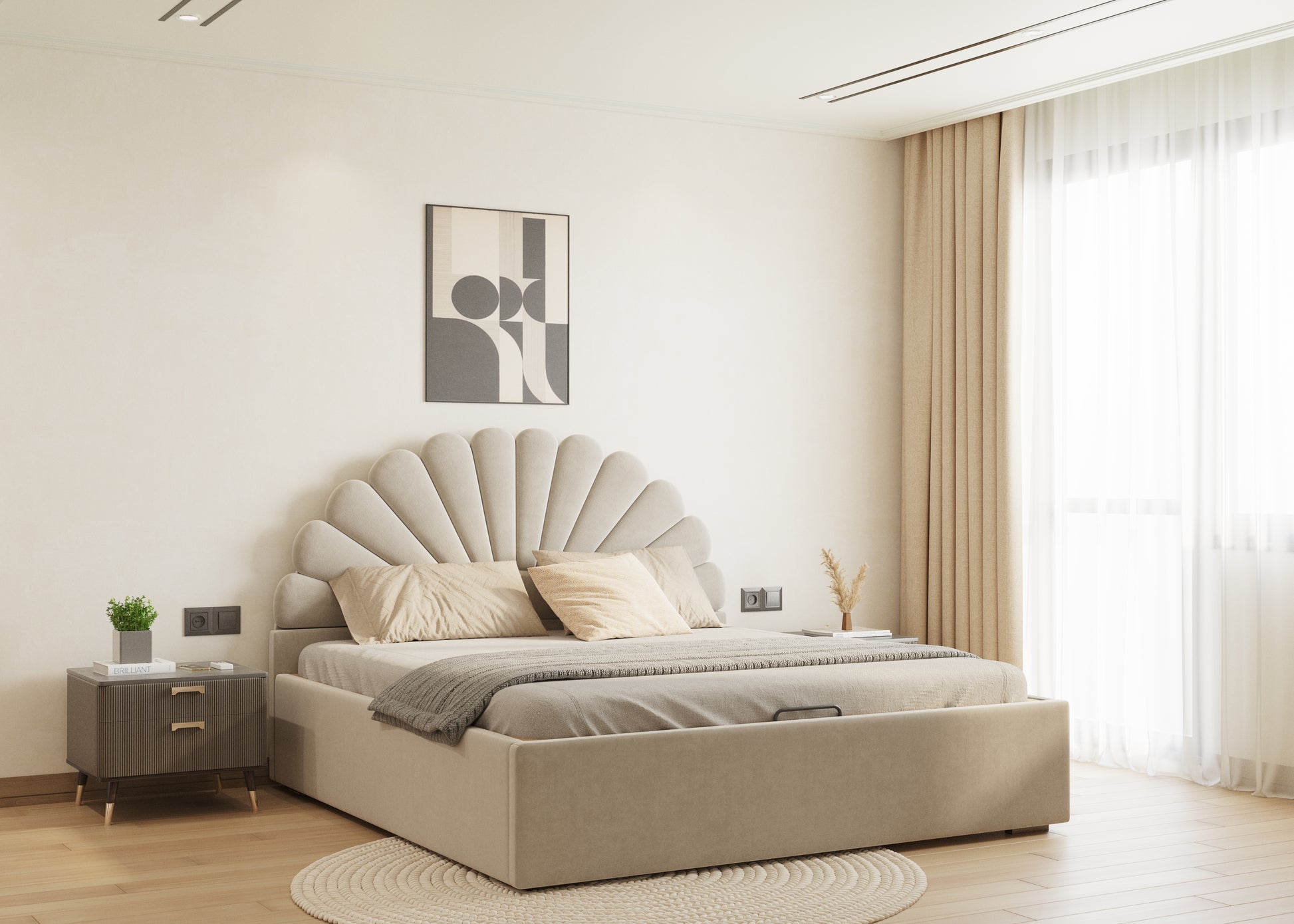 Satin Bed (Fully Upholstered) 50+ colour options - Queen Size - Furnishka 