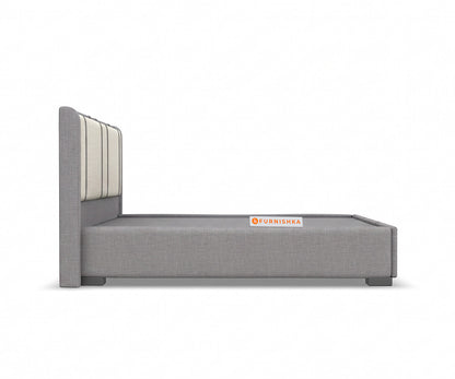 Vero King Hydraulic Upholstered Bed in Infinity Grey and Bone White