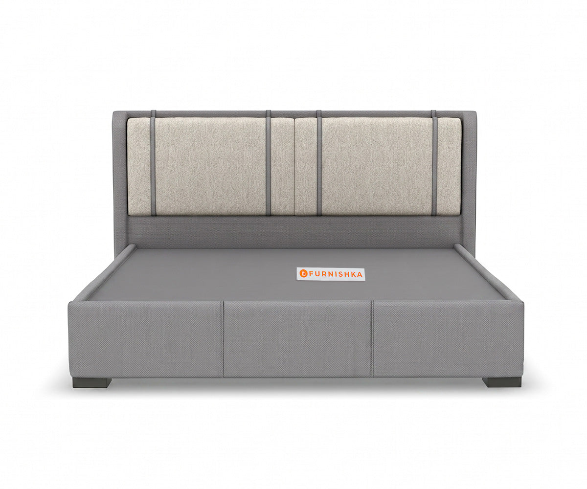 Vero King Hydraulic Upholstered Bed in Infinity Grey and Bone White