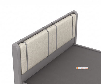 Vero King Hydraulic Upholstered Bed in Infinity Grey and Bone White