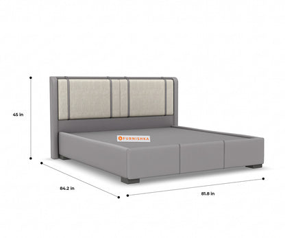 Vero King Hydraulic Upholstered Bed in Infinity Grey and Bone White