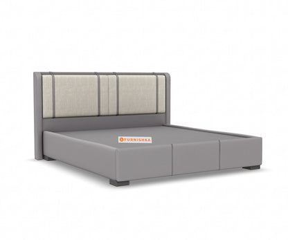 Vero King Hydraulic Upholstered Bed in Infinity Grey and Bone White