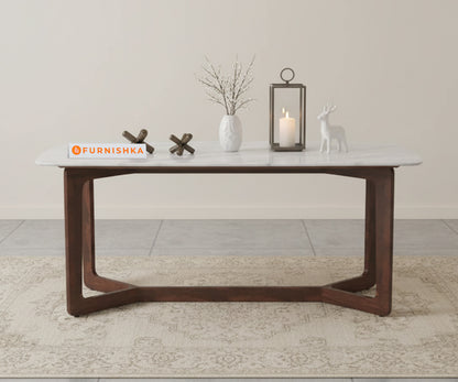 Vetra 4 Seater Dining Sets with White Engineered Marble Top