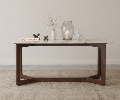 Vetra 4 Seater Dining Sets with Rosalia Gold Engineered Marble Top