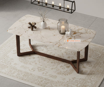 Vetra 6 Seater Dining Sets with Rosalia Gold Engineered Marble Top