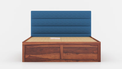 Niva Sheesham Wood bed with Upholstered headboard Drawer Storge Queen Size