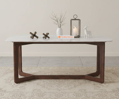 Vetra 6 Seater Dining Sets with White Engineered Marble Top