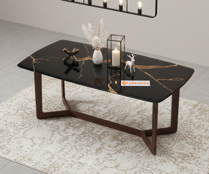 Vetra 6 Seater Dining Sets with Black Engineered Marble Top