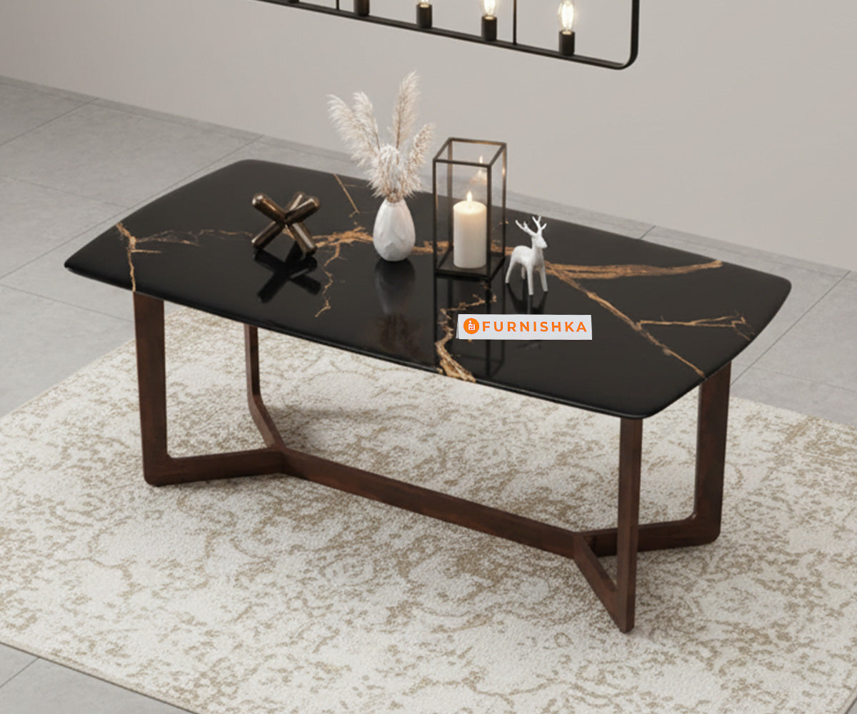 Vetra 4 Seater Dining Sets with Black Engineered Marble Top