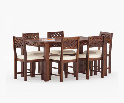 Pearl 6 Seater Dining Set With Cushion Chairs