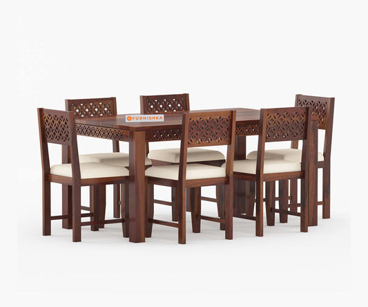 Pearl 6 Seater Dining Set With Cushion Chairs