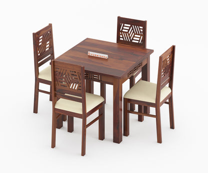 Adiva 4 Seater Sheesham wood Dining Set with Adiva Sheesham Dining Chair