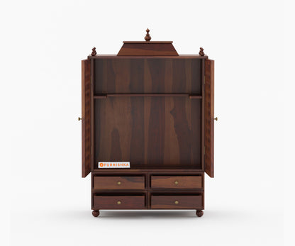 Shree Sheesham Wood Home Temple (Brown Finish)