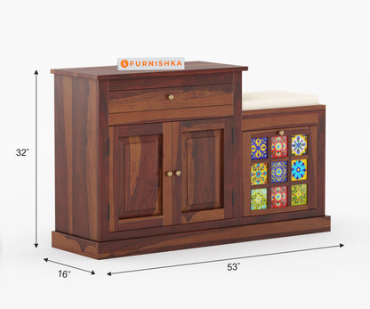 Millicent Sheesham Wood Shoe Rack