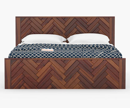 Myra Sheesham Wood Bed Non Storage - Queen Size - Furnishka 