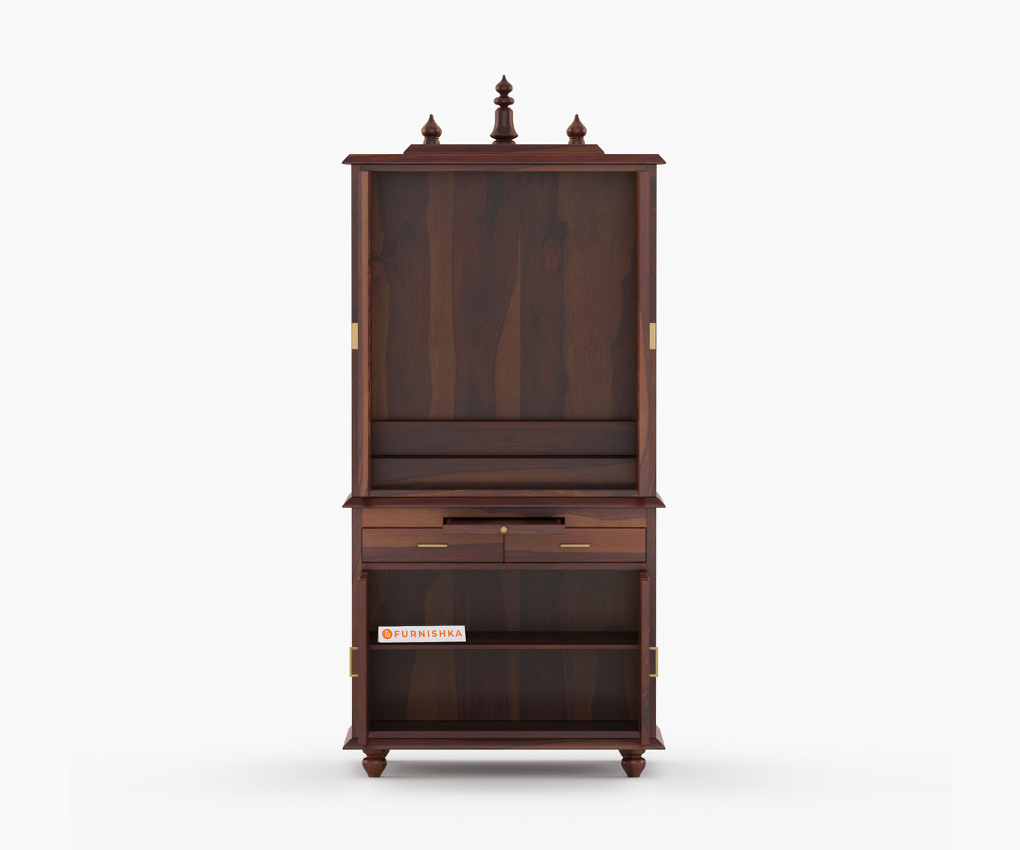 Shakti Sheesham wood Home Temple (Brown Finish)