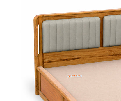 Eterno Teak Wood Hydraulic Bed King Size