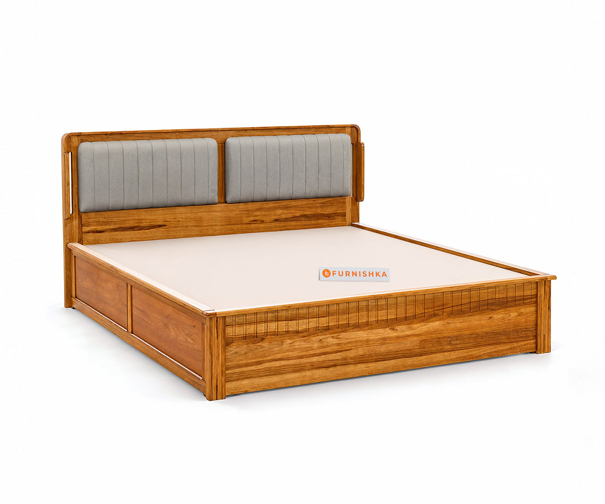 Eterno Teak Wood Hydraulic Bed King Size
