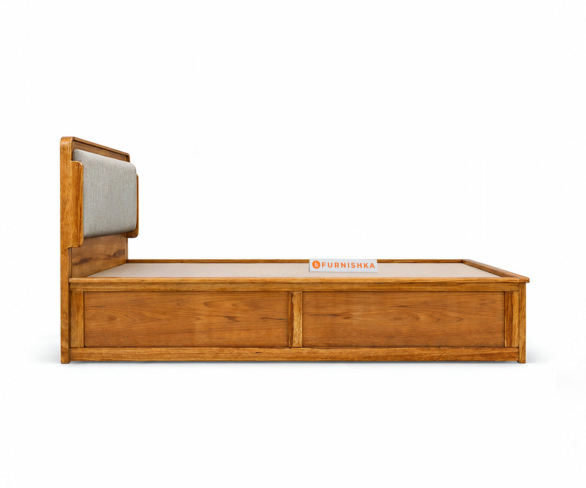 Eterno Teak Wood Hydraulic Bed King Size