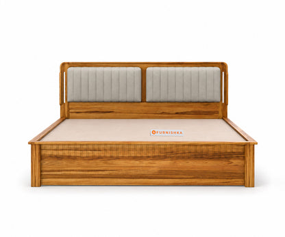 Eterno Teak Wood Hydraulic Bed Queen Size