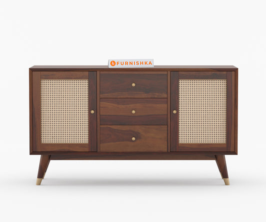 Jarvis Sheesham Wood Cane Cabinet and Sideboard