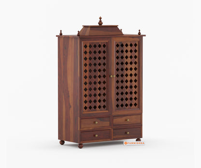 Shree Sheesham Wood Home Temple (Brown Finish)