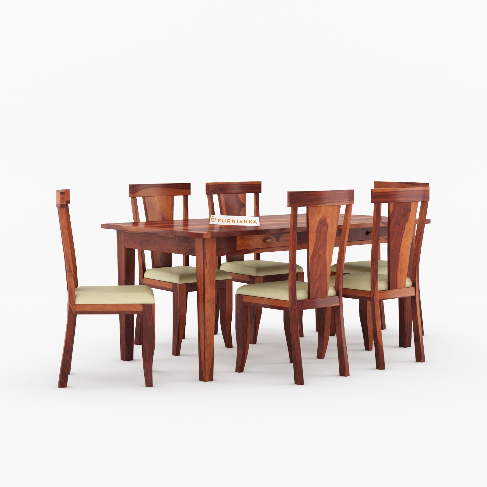 Bethany 6 Seater Dining Set with Cushion - Furnishka 