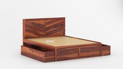 Chevora Drawer Bed in Sheesham - King Size