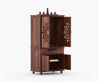 Shakti Sheesham wood Home Temple (Brown Finish)