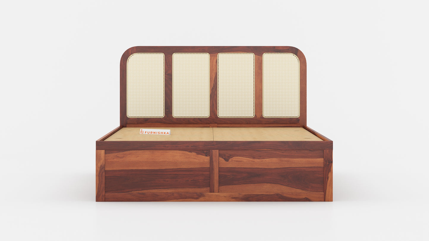Amara Box Bed in Sheesham - Queen Size
