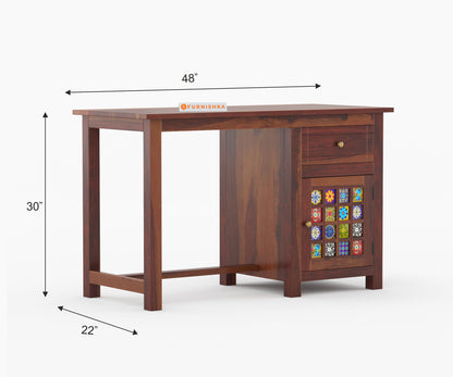 Aria Sheesham Wood Study Table (Brown Finish)