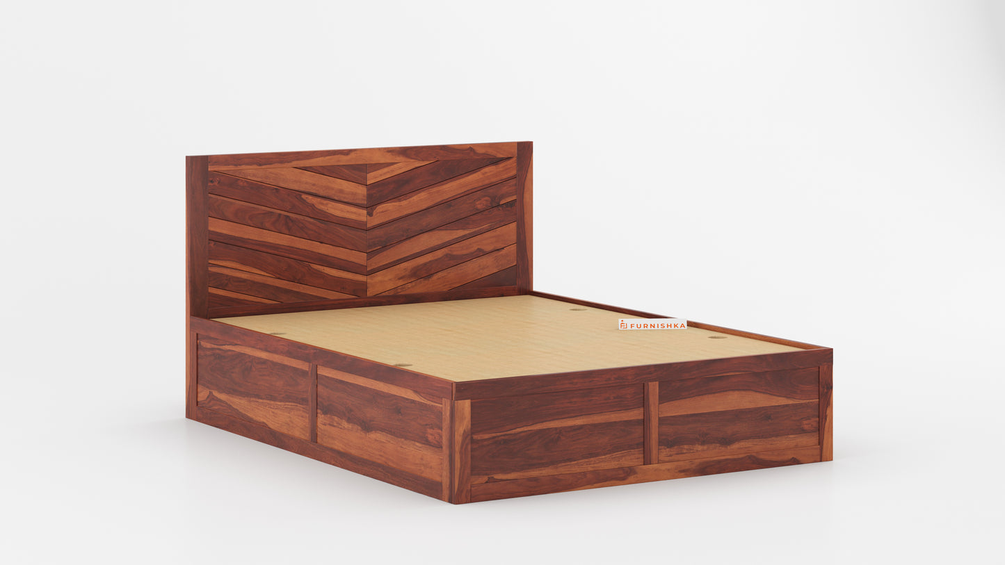 Chevora Box Bed in Sheesham - Queen Size