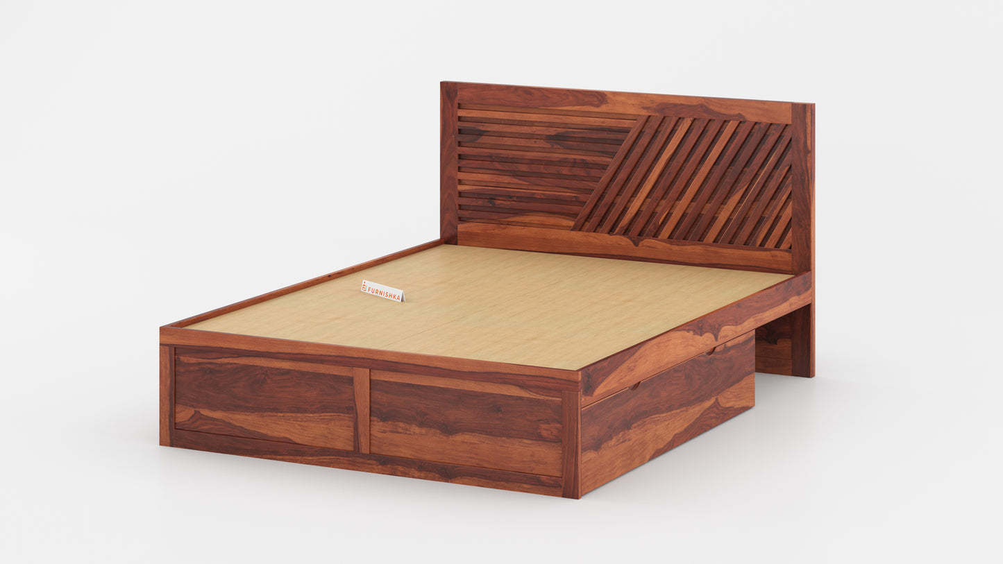 Stella Drawer Bed in Sheesham - Queen Size