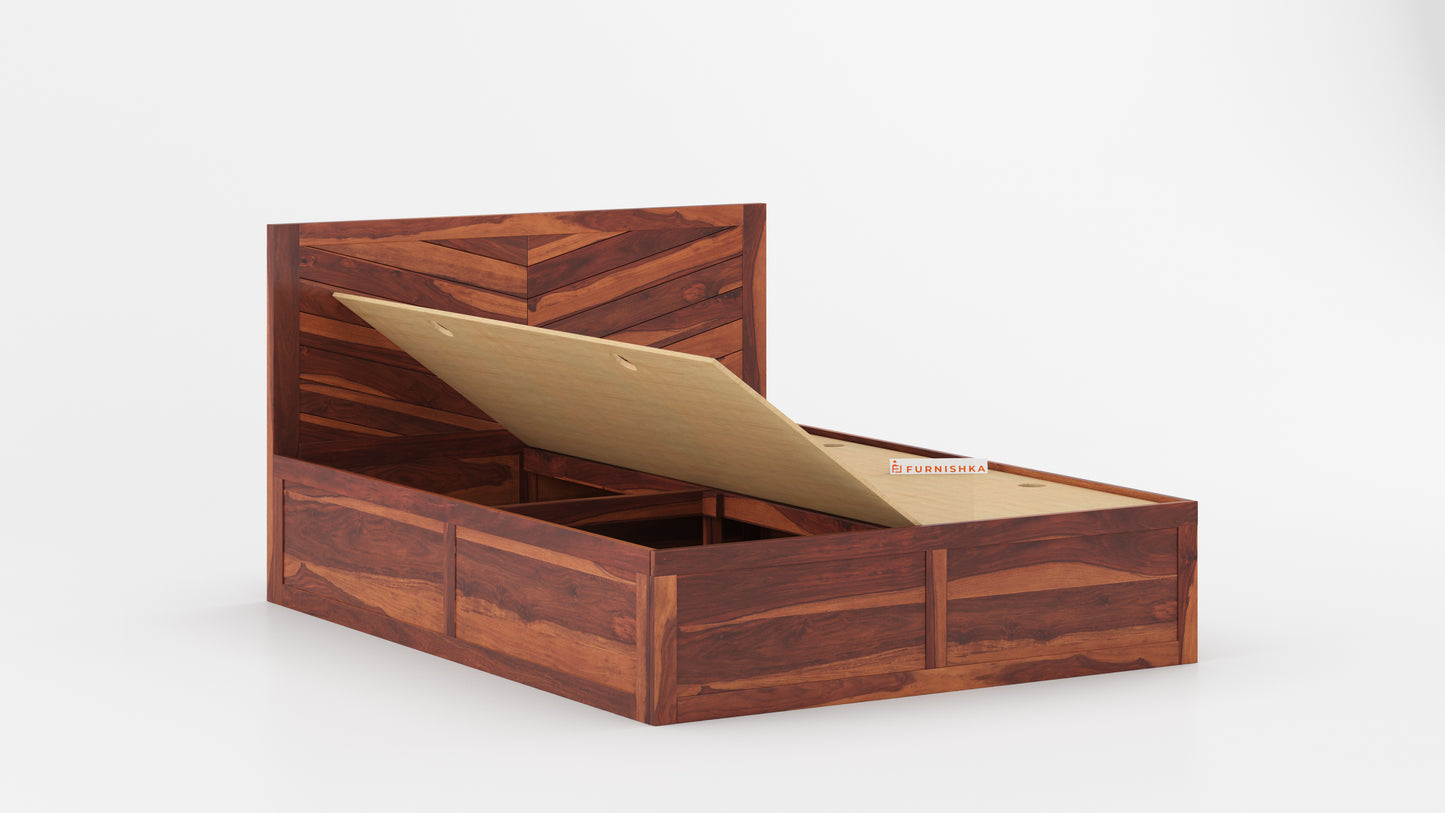 Chevora Box Bed in Sheesham - Queen Size