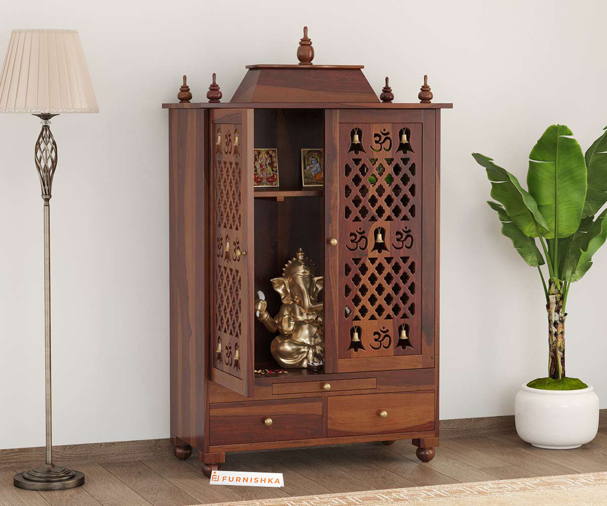 Om Sheesham Wood Home Temple - Furnishka 
