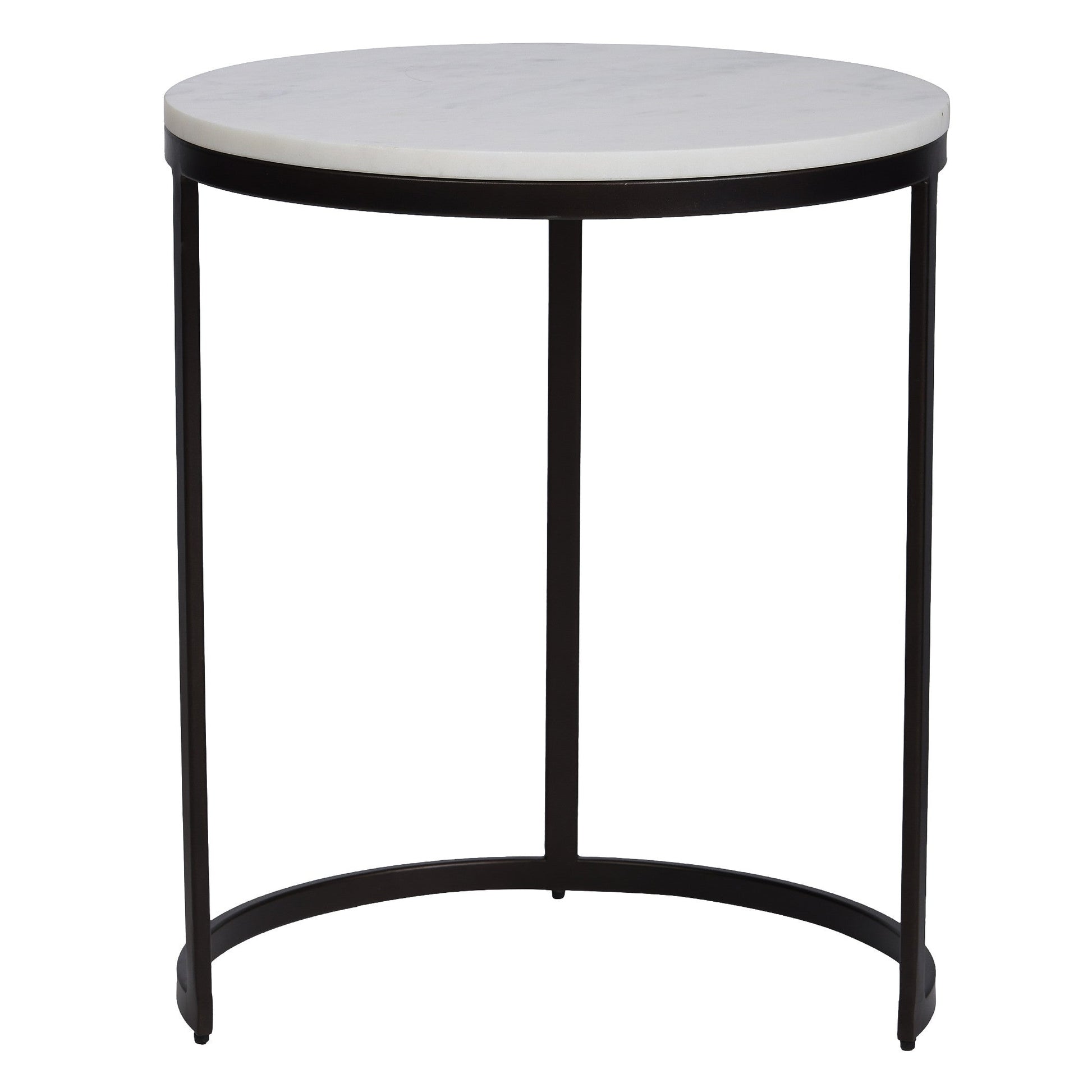 EthnoGlow Sagra Nesting Marble Side Table Set of 3 in Black Finish - Furnishka 