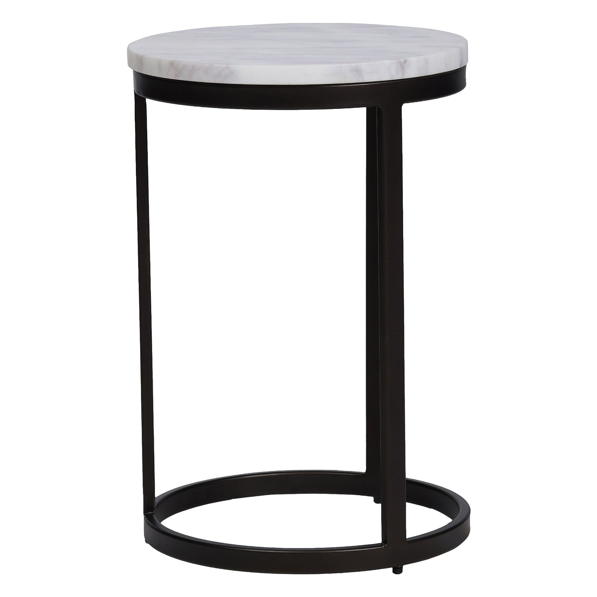 EthnoGlow Sagra Nesting Marble Side Table Set of 3 in Black Finish - Furnishka 