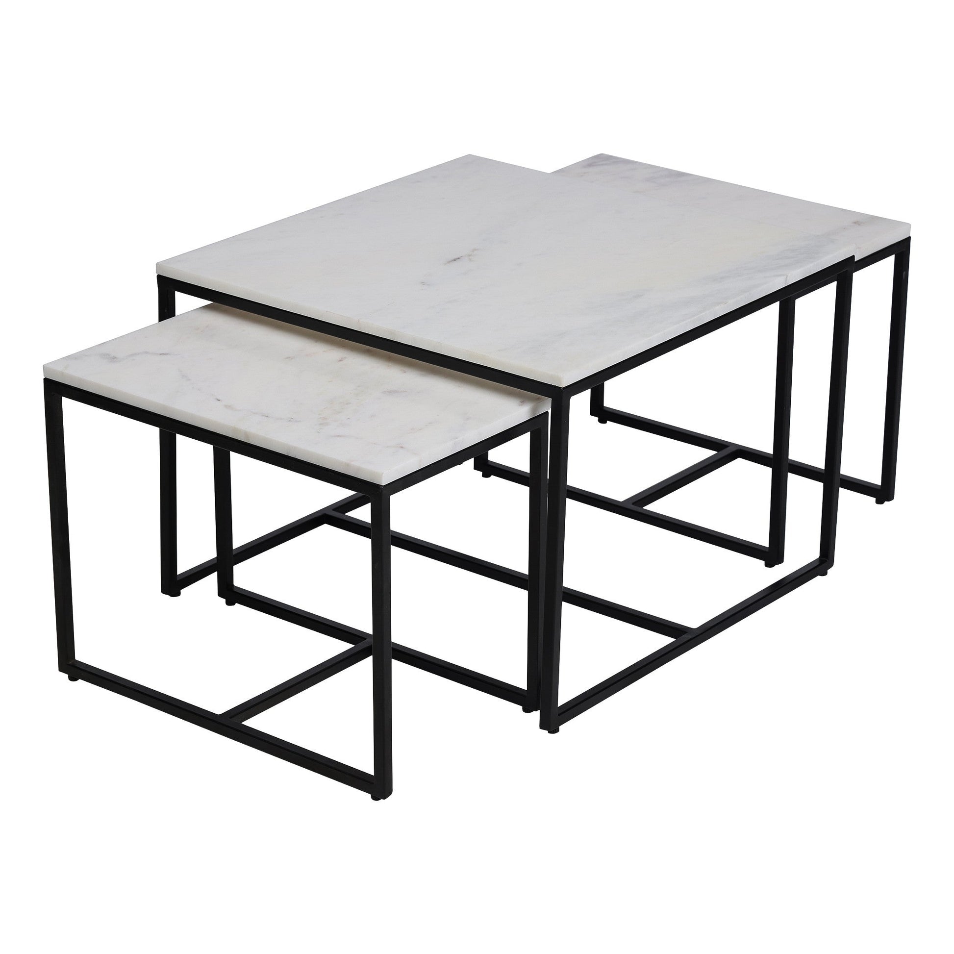 Arina Marble Nesting Coffee Table in Dark Bronze Finish - Furnishka 