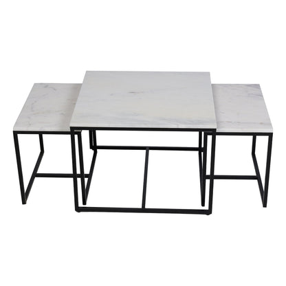 Arina Marble Nesting Coffee Table in Dark Bronze Finish - Furnishka 