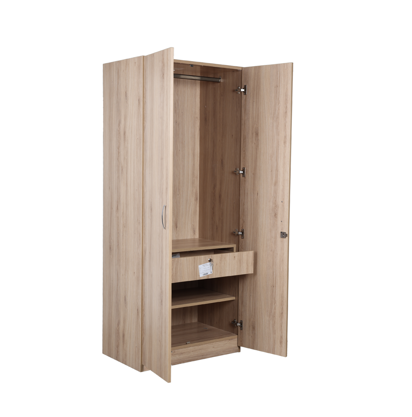 Ataria 2 Door Wardrobe - Oak Finish - Furnishka 