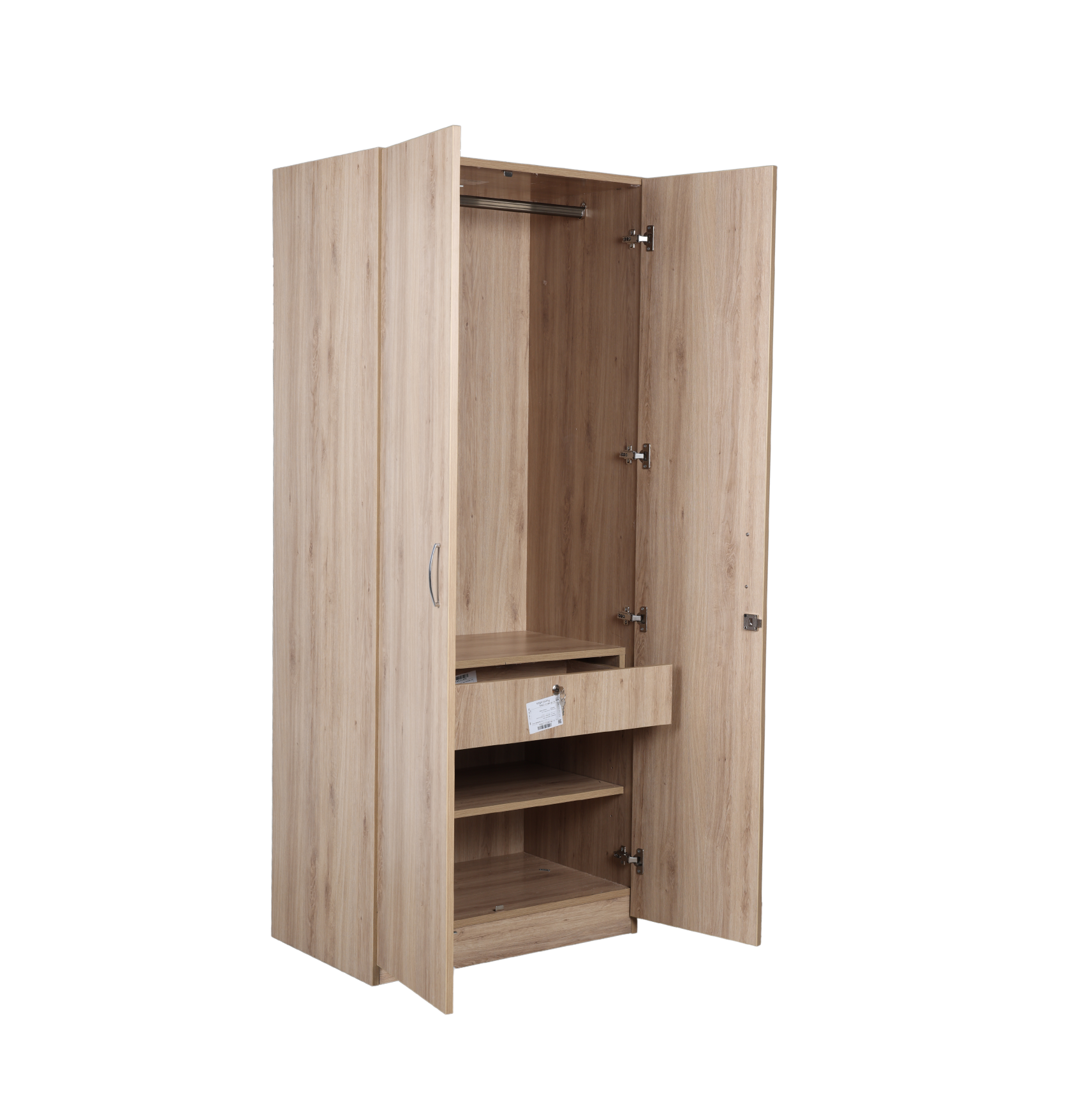 Ataria 2 Door Wardrobe - Oak Finish - Furnishka 