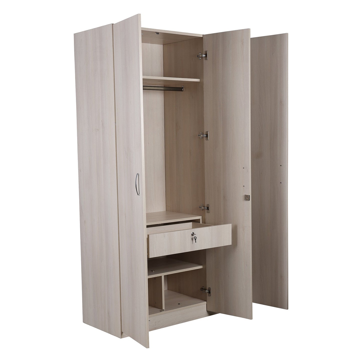Zeta 3 Door Wardrobe - Ash Finish - Furnishka 