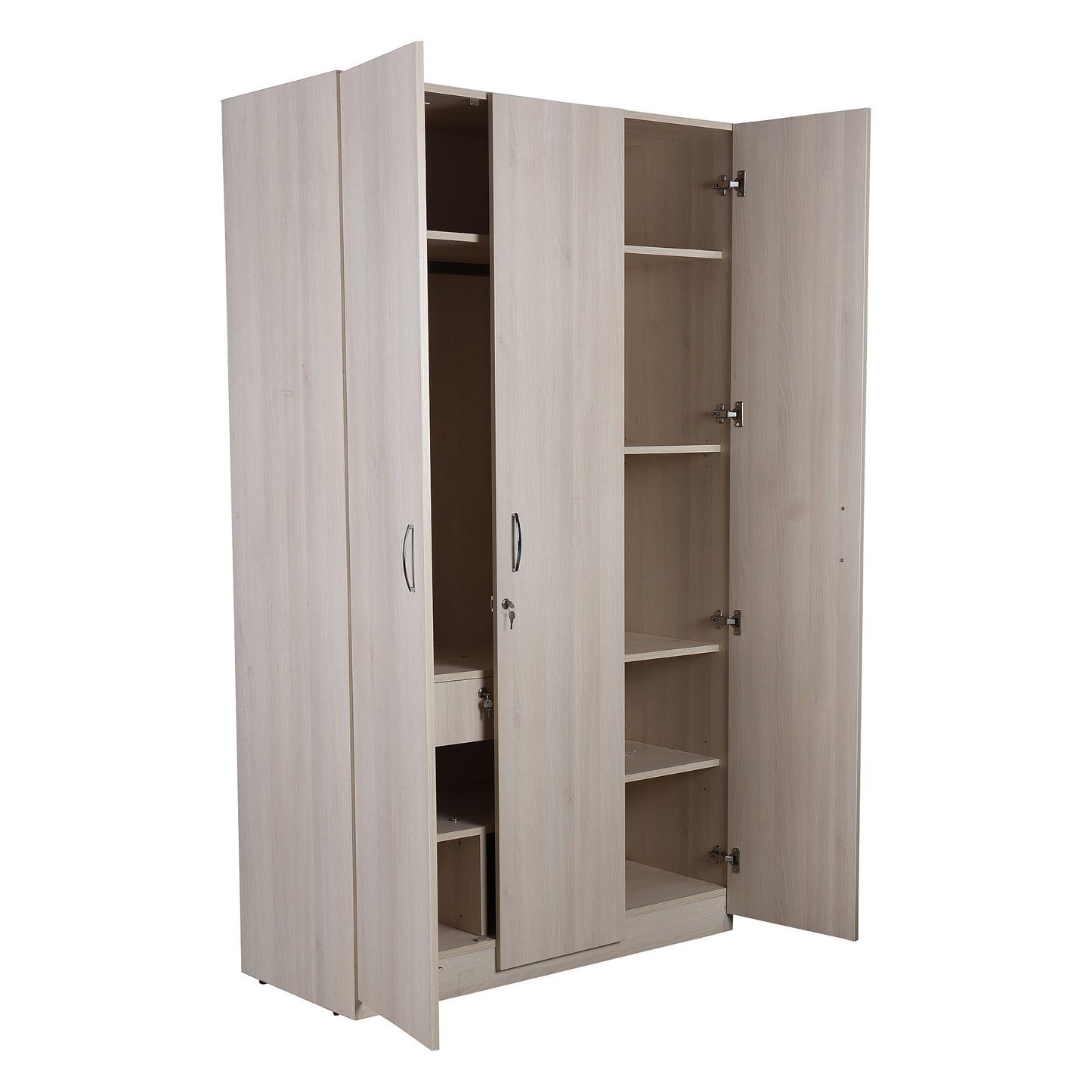 Zeta 3 Door Wardrobe - Ash Finish - Furnishka 