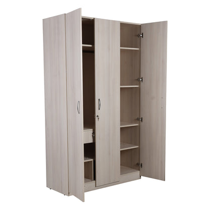 Zeta 3 Door Wardrobe - Ash Finish - Furnishka 