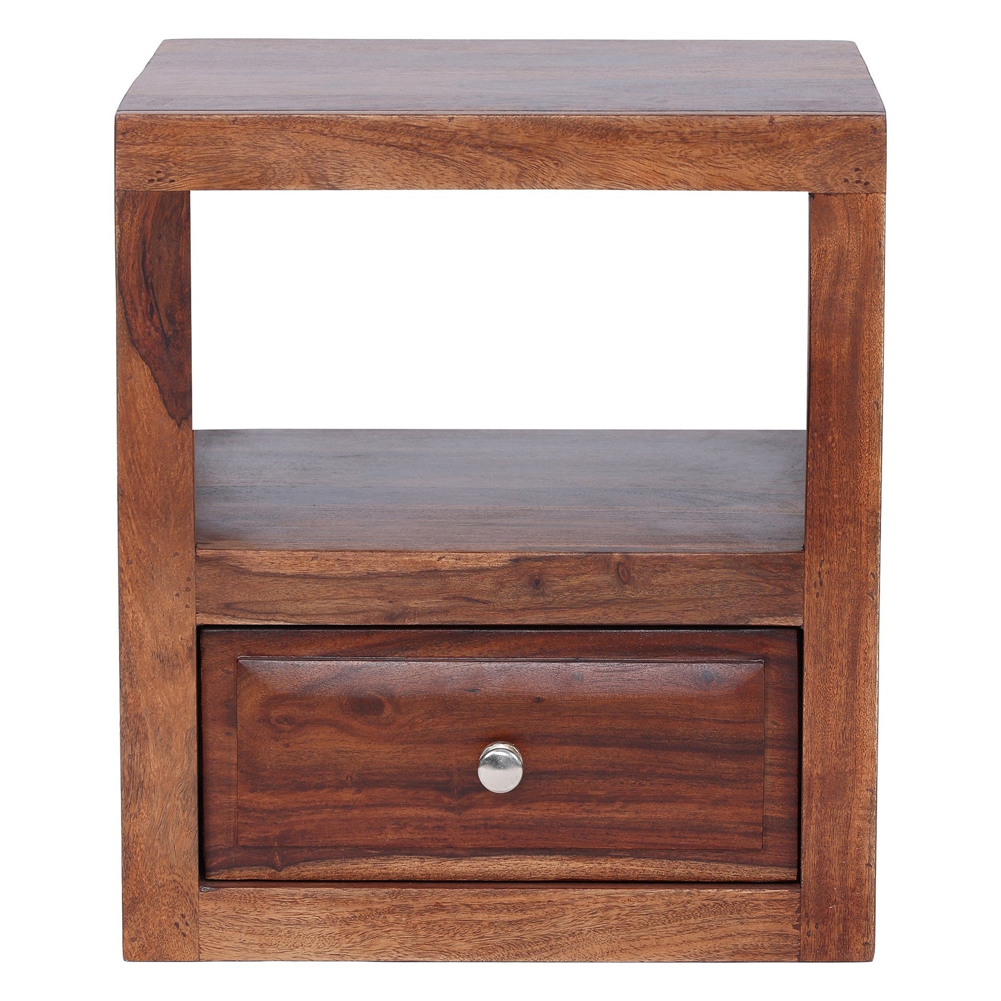 Asiro Sheesham Bedside Table with Single Drawer - Furnishka 