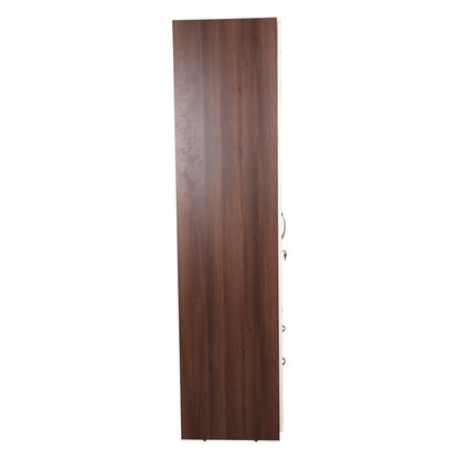 Yashto 2 Door Wardrobe - Cream & Walnut Finish - Furnishka 