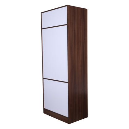 Yashto 2 Door Wardrobe - Cream & Walnut Finish - Furnishka 