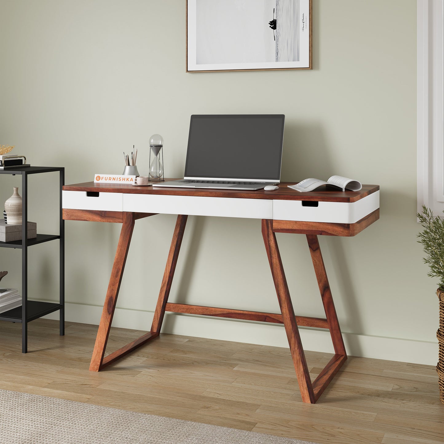 Truett Study Table With Two Drawer - Furnishka 