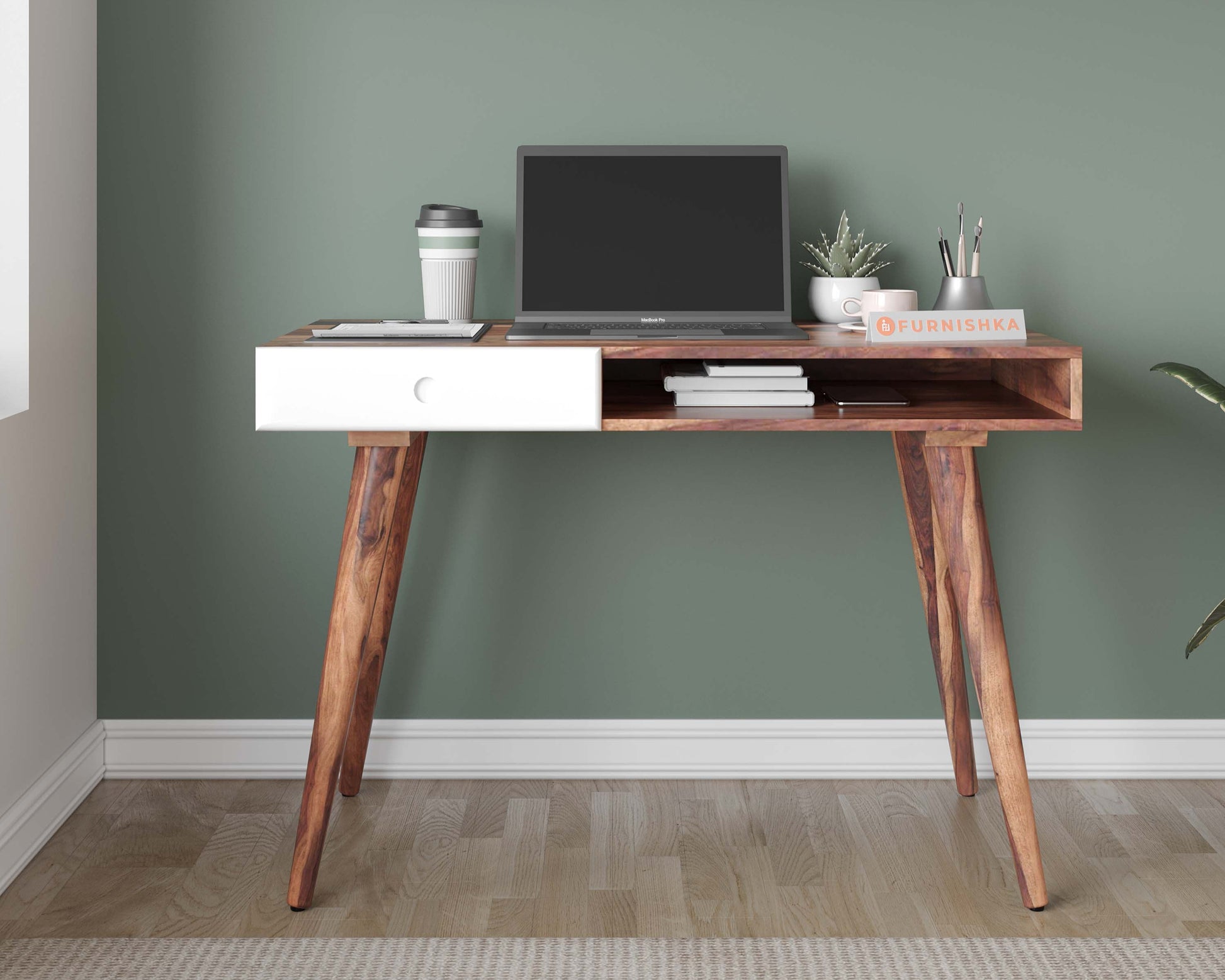 Riza Sheesham Study Table - Furnishka 