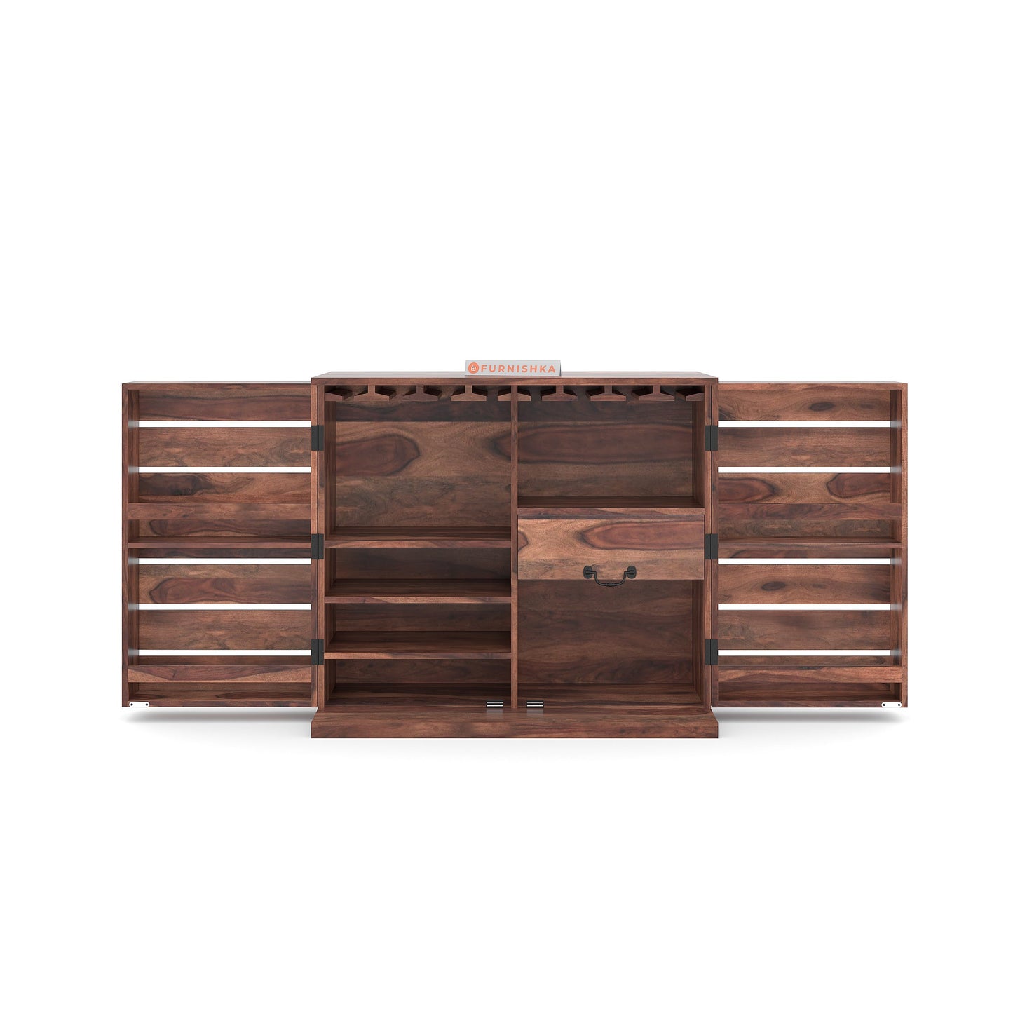 Abril Sheesham Bar Cabinet - Furnishka 